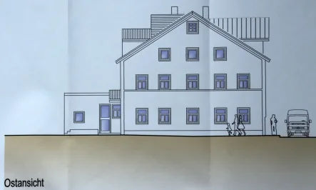 Ansicht Ost - Haus kaufen in Marktoberdorf - Zentral gelegenes Wohn- und Geschäftshaus