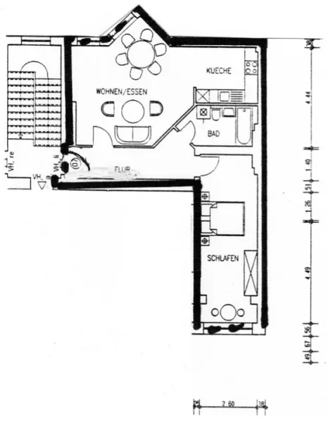 Grundriss Berlin - Wohnung kaufen in Berlin - Im Prenzlauer Berg - Pankow Süd - Berlin Ruhige exquisite 2-Zimmerwohnung  sucht Whg. neuen EigentümerKapitalanleger oder zum Eigenbedarf !