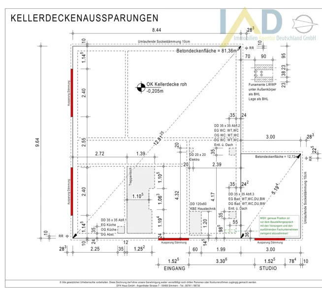 Kellerdeckenaussparungen