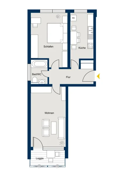  - Wohnung kaufen in München/ Forstenried - frei werdende 2-Zimmer-Wohnung im 3.OG zu verkaufen