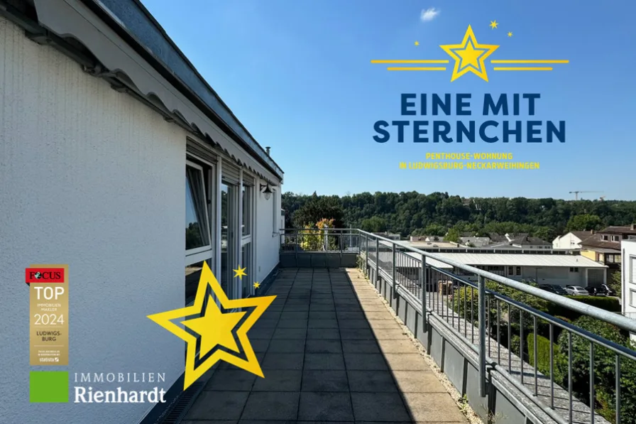 Ansicht - Wohnung kaufen in Ludwigsburg - Eine mit Sternchen! Penthouse-Wohnung in Ludwigsburg-Neckarweihingen