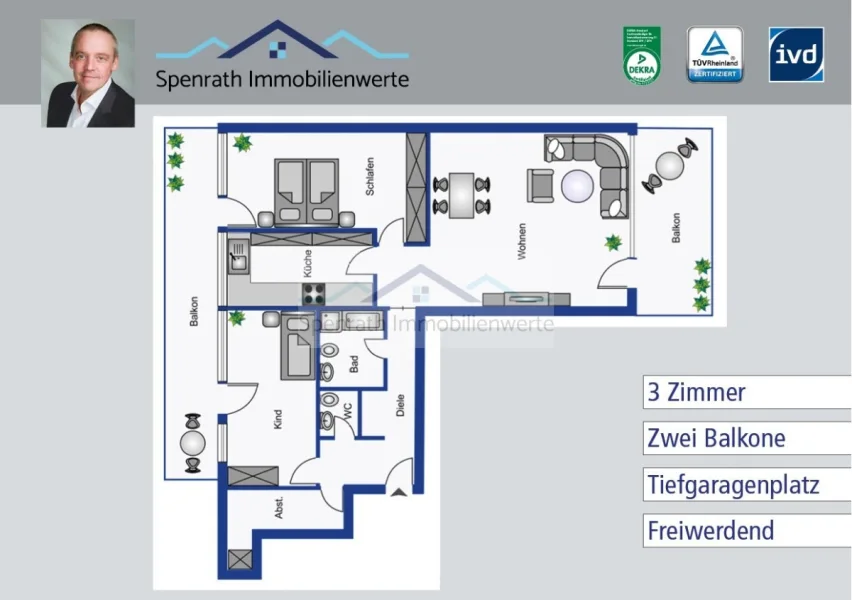 Titel - Wohnung kaufen in Köln - Attraktive  3 Zimmer Wohnung in Köln-Weiden: Perfekte Infrastruktur und Top-Lage