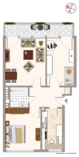 Grundriss - Wohnung kaufen in Worms - Zentral gelegene 3 Zimmer-Wohnung mit Balkon