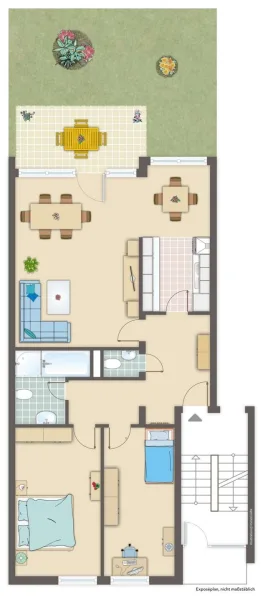 Grundriss  - Wohnung kaufen in Usingen - Geräumige EG-Dreizimmerwohnung in ruhiger Lage von Usingen!