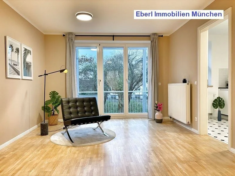 Ansicht Wohnzimmer - Wohnung kaufen in Eichenau b München - Hübsche Dachgeschoss-Maisonette: Ihr neues Zuhause in Eichenau (FFB) bei München