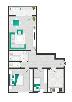 GrundRETW - Wohnung kaufen in Mühldorf - renovierungsbedürftige 3-Zi.-Wohnung im 4. OG mit Lift und Loggia in der Oderstr.