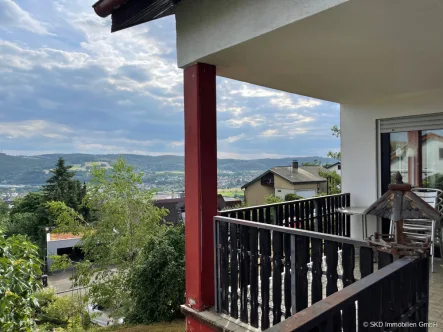 Blick vom Balkon aus - Haus kaufen in Mosbach - Mosbach: Einfamilienhaus mit Einliegerwohnung und großem Grundstück