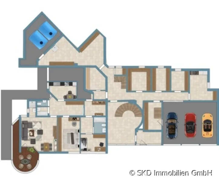 Grundriss Skizze Hauptwohnnung Erdgechoss und Einliegerwohnung