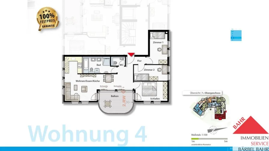Grundriss - Wohnung kaufen in Sindelfingen - Neubau-Traum für Paare mit Platzbedarf und kleine Familien