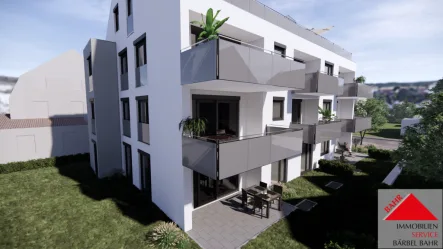 Projektierte Ansicht - Wohnung kaufen in Sindelfingen - Ideal für die Familie – großzügige Neubauwohnung mit herrlich großem Garten!