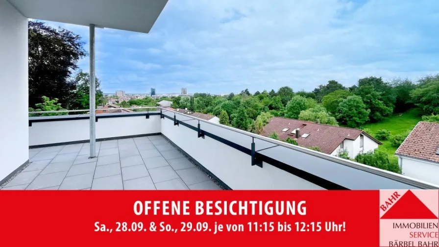 Aussicht Dachterrasse - Wohnung kaufen in Stuttgart - Bezugsfertig: Wohntraum ON THE TOP: Moderne Einbauküche inklusive!