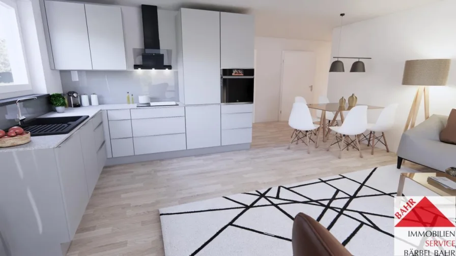 Küchenansicht projektiert - Wohnung kaufen in Stuttgart - Ein Ort zum Wohlfühlen!