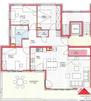 Grundriss - Wohnung mieten in Renningen - Luxuswohnung in ruhiger Wohnlage (Sackgasse)