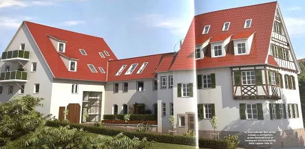 Gesamtansicht Süd (Animation) - Wohnung kaufen in Sindelfingen - Modernes Wohnen im historischen Gebäude