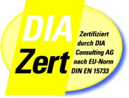 Logo DIAZert Makler Farbig mit Schatten