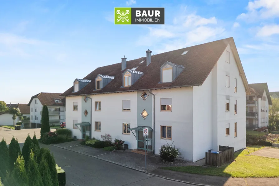 Luftaufnahme - Wohnung kaufen in Aulendorf - 360° I Helle Maisonettewohnung in Aulendorf mit Balkon, Garage und Stellplatz