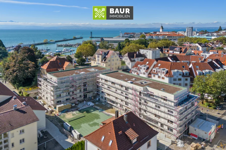 Luftaufnahme - Wohnung kaufen in Friedrichshafen - Penthouse-Feeling in Friedrichshafen. Exklusive Neubauwohnung mit eindrucksvollem See- und Alpenblick