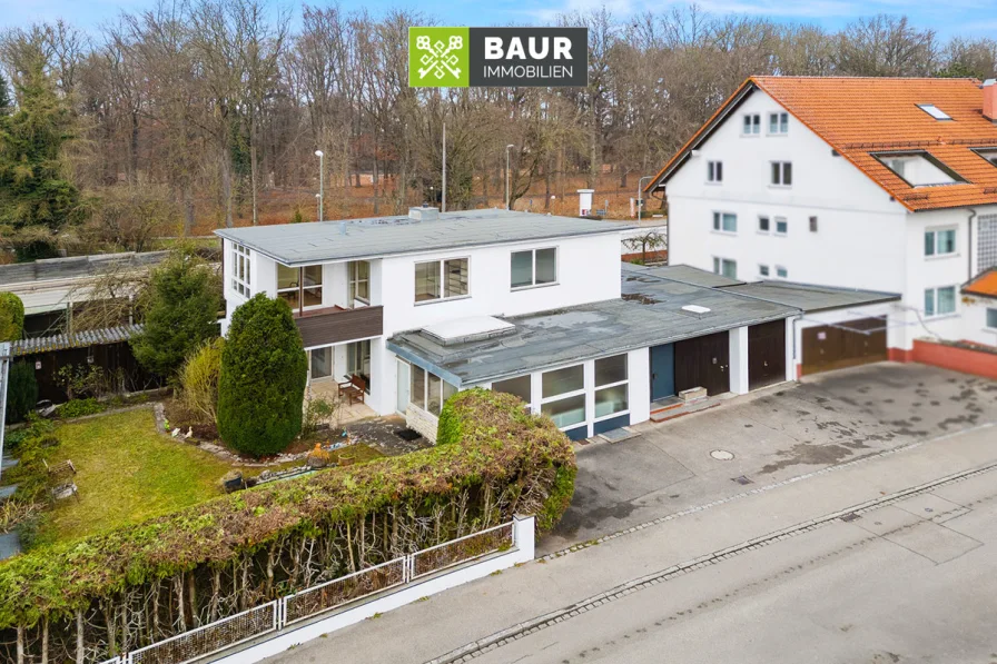 Vogelperspektive_bearb_web - Haus kaufen in Neu Ulm - 360° | Licht & Architektur – Architektenhaus im Neu-Ulmer Villenviertel nahe Glacis-Park