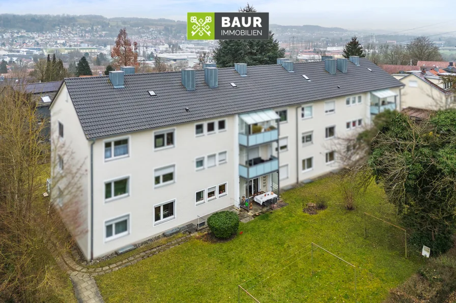 Titelbild - Wohnung kaufen in Ravensburg - Einsteiger-Chance: Vermietete Erdgeschosswohnung mit Gartenterrasse in der Weststadt