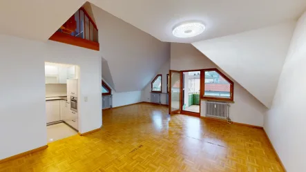 Wohnbereich Ansicht 1 - Wohnung kaufen in Bad Krozingen - Hohe Lebensqualität auf 2 Ebenen: Attraktive 4-Zi.-DG-Maisonette-ETW mit 4 Balkonen in Bad Krozingen