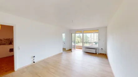 Wohn- und Essbereich Ansicht 3 - Wohnung kaufen in Freiburg im Breisgau / Haslach - Top Kapitalanlage: Praktisch aufgeteilte 1,5 Zi.-Whg. mit Balkon in ruhiger Lage von FR-Haslach!