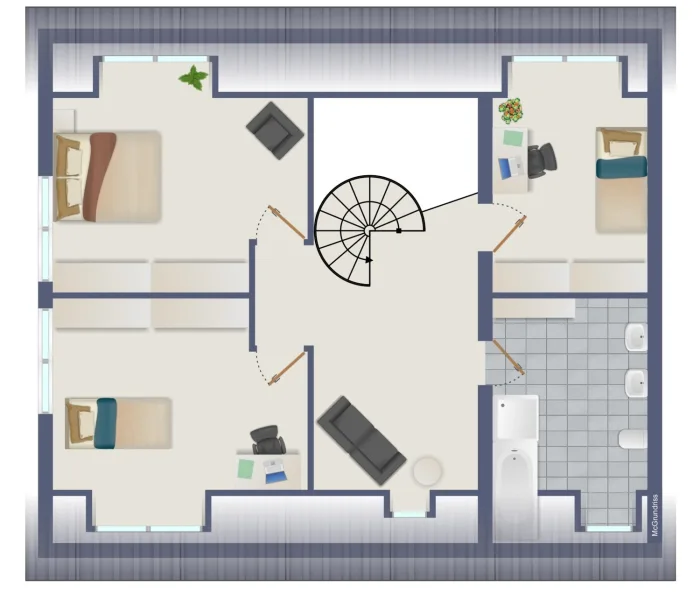 Grundriss gestaltet 2.OG