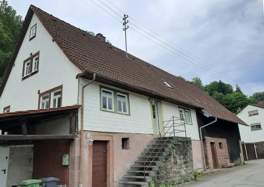 Außenansicht - Haus kaufen in Eberbach - 1-Familienhaus mit vielseitig nutzbarer Scheune und Grundstück