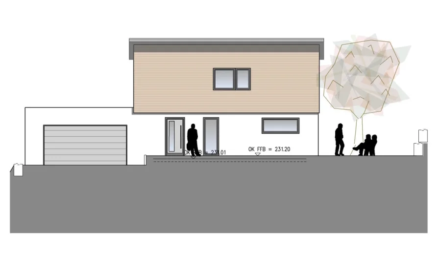 Ostfassade - Haus kaufen in Obrigheim / Asbach - NEUBAU - PROVISIONSFREIModernes Einfamilienhaus in Obrigheim-Asbach