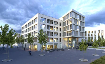 Ansicht Czernyplatz - Büro/Praxis mieten in Heidelberg - HD-Bahnstadt: Attraktive Neubau-Bürofläche in EG-Lage im Kopernikusquartier 