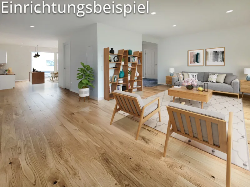 Wohnbereich Einrichtungsbeispiel - Wohnung kaufen in Mauer - Hochwertige 3-Zimmer-Neubau-Erdgeschosswohnung in Mauer