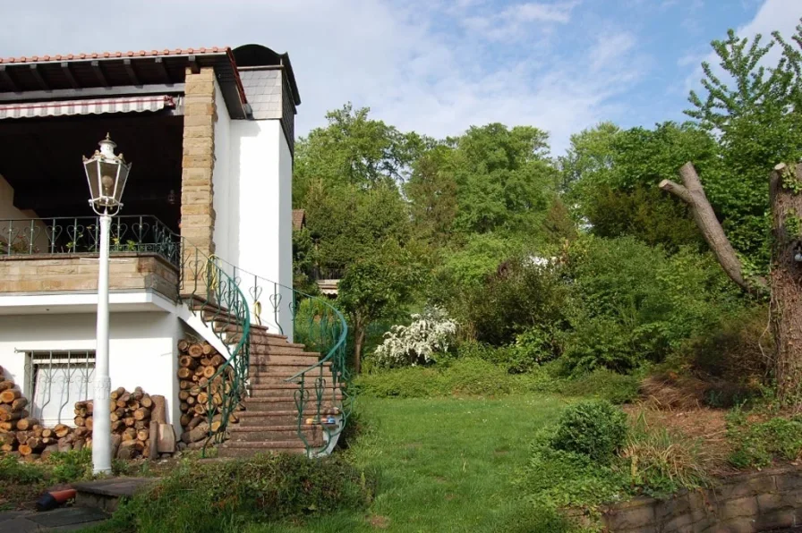 Terrasse mit Kamin / Garten