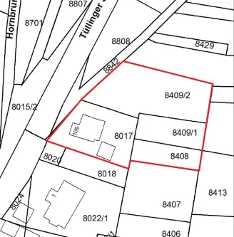 Lageplan_markiert - Grundstück kaufen in Lörrach - Großzügiges Grundstück auf dem schönen Tüllinger!