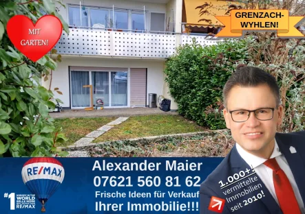 tITEL - Wohnung kaufen in Grenzach-Wyhlen - Sanierte 2-Zi-Wohnung mit Garten in Grenzach-Wyhlen Rührberg!