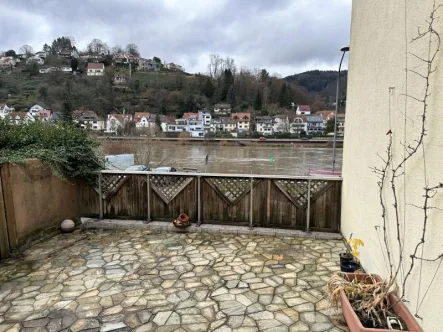 Terrasse W 40m² Neckarblick - Haus kaufen in Heidelberg - HD-Schlierbach: 3-FH mit Blick auf den Neckar (30m)   KEINE K-Prov.