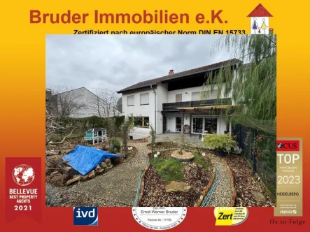 Gartenseite ganze Breite 13m - Haus kaufen in Neulußheim - Neulußheim: EFH 13m breit, 3 Bäder,  modernisiert, Ausbaureserve, FREI