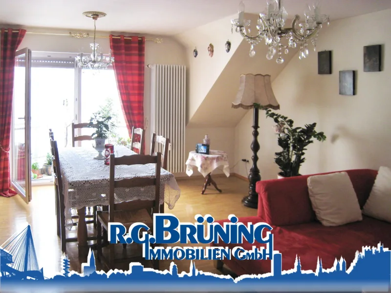 Wohnzimmer - Wohnung mieten in Kehl - Renovierungsbedürftige Maisonettewohnung 4-Zimmer, Kehl Stadtmitte