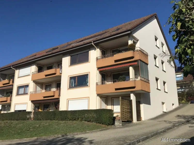 Hausansicht Süd - Wohnung kaufen in Meersburg - Sehr großzügige, stadtnah, ruhig und schön gelegene 4-Zimmer-ETW mit Balkon!