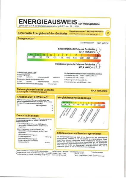 Auszug Energieausweis