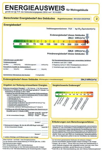 Auszug aus dem Energieausweis