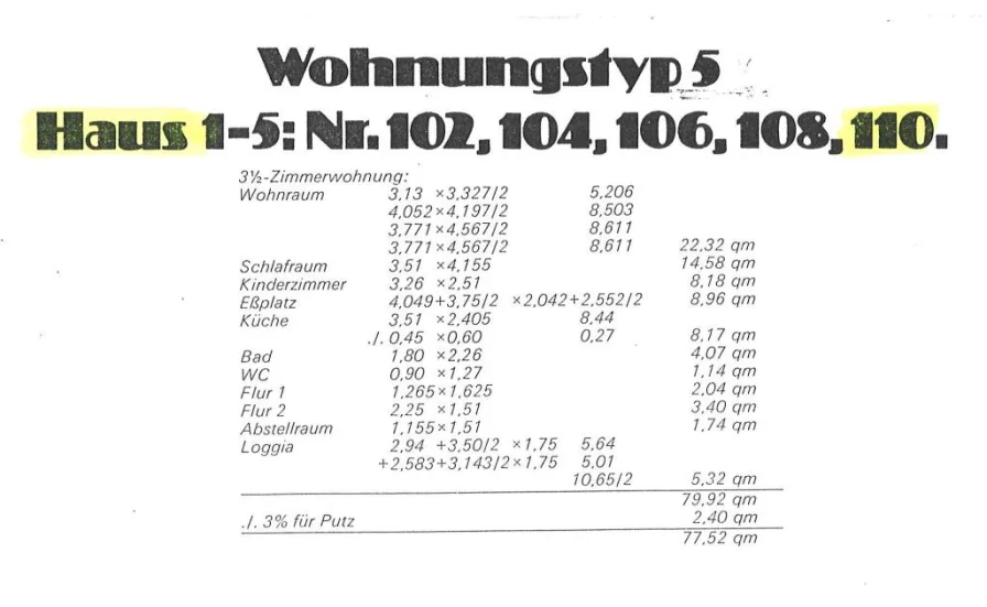 Wohnflächenberechnung