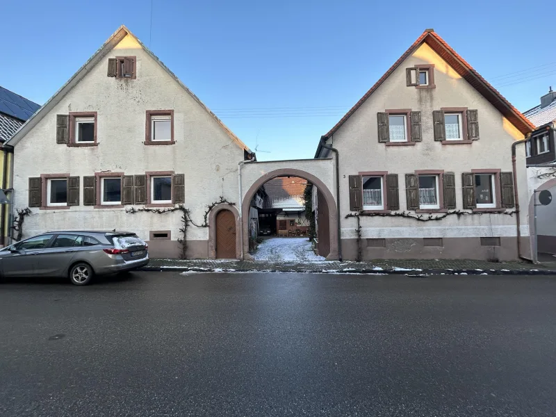 Straßenansicht - Haus kaufen in Bötzingen - Ehemaliger Winzerhof - Charmantes, großes Anwesen