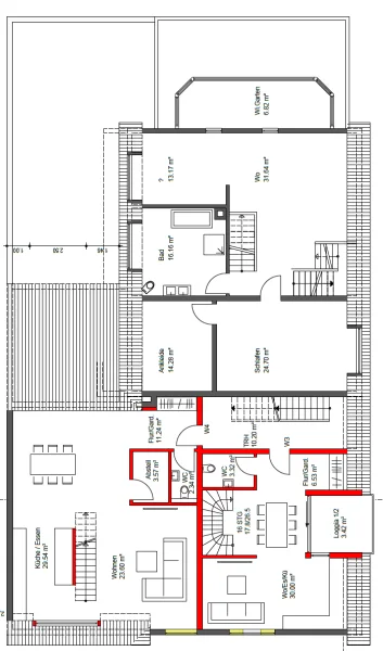 Grundriss Obergeschoss inkl. Ausbauoption