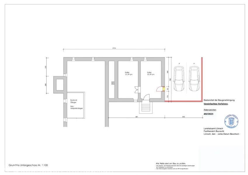 Grundriss Untergeschoss