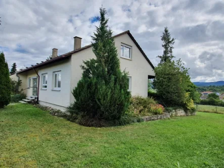 Ansicht Haus Garten - Haus kaufen in Ofterdingen - Einfamilienhaus in Aussichtslage mit großem Grundstück und Gestaltungspotential in Ofterdingen