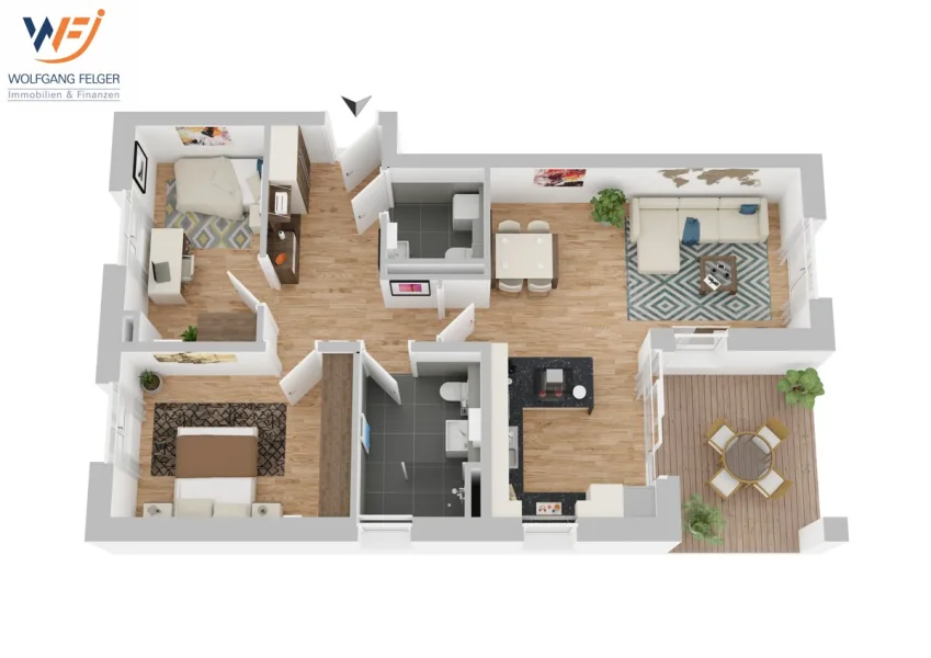 Grundriss 3_Zi_-Whg_EG_OG - Wohnung kaufen in Mössingen / Öschingen - 3 Zi.-Neubauwohnung EG/OG in Möss.-Öschingen