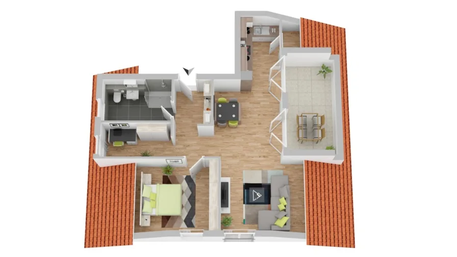 ETW_Färberstr_2_5_Zi_DG - Wohnung kaufen in Mössingen - 3 x Top !! Lage, Aufteilung, Ausstattung; 2,5 Zi.-DG-Wohnung -Neubau- in Mössingen