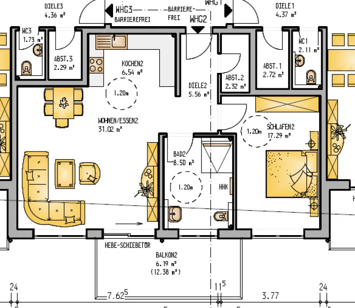 Grundriss Whg 2