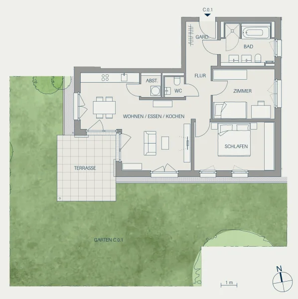 Wohnung C.0.1 im Erdgeschoss