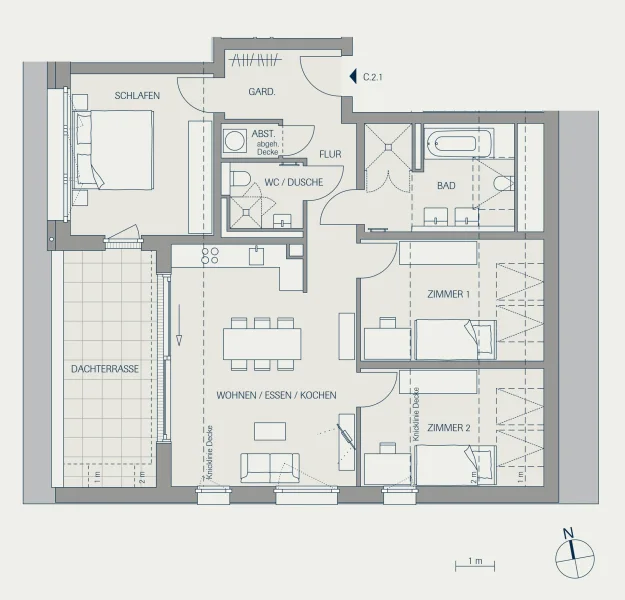 Wohnung C.2.1 im Dachgeschoss