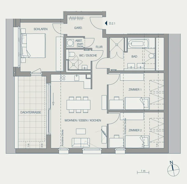 Wohnung D.2.1 im Dachgeschoss